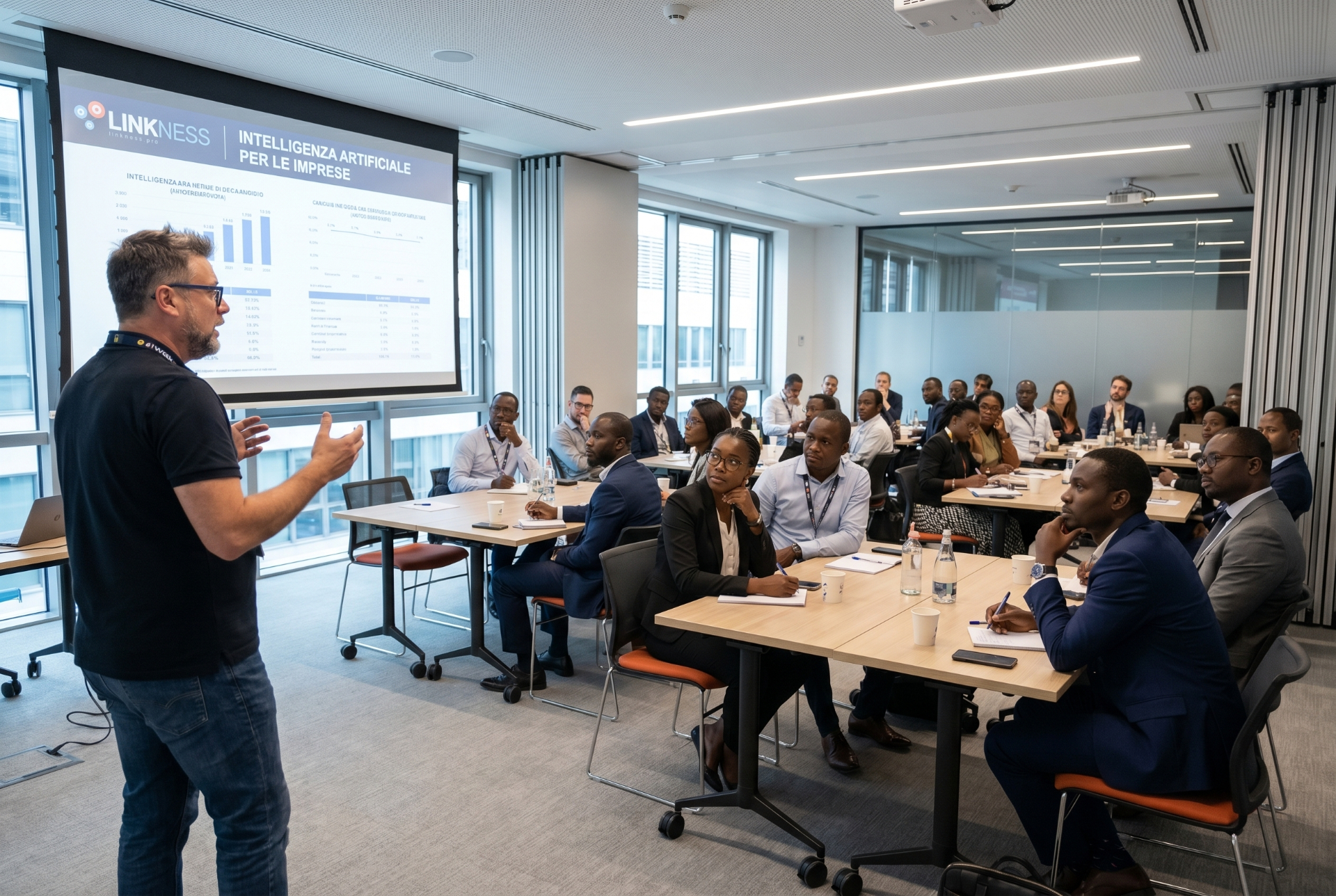 Formação Linkness sobre inteligência artificial para empresas com plateia internacional